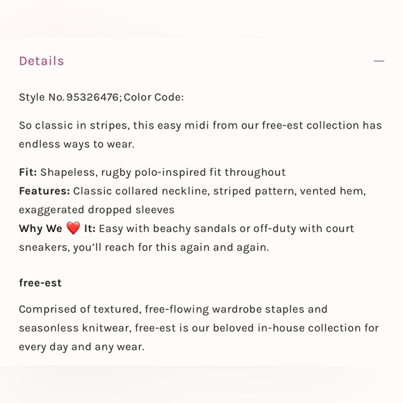 Free People Jackson Rugby Midi Bold striped dress Medium oversized EUC worn once - Picture 5 of 6